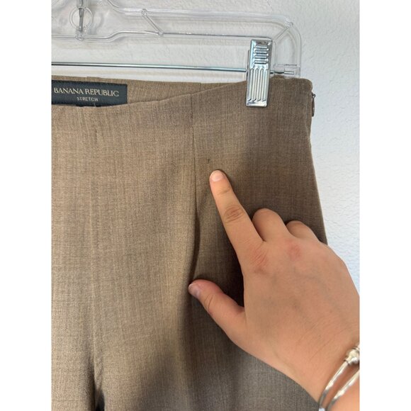 Vintage Banana Republic Wool Pants Woman's 6 Brown Stretch High Rise Straight - Picture 4 of 7